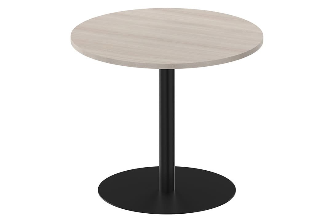 Table ronde diamètre 90cm sur pied colonne acacia/NOIR