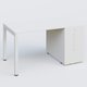 K3 Plateau droit 140x80 avec tour de rangement sous le plateau à droite. Plateau Blanc et pietement Blanc