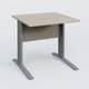 K1 Plateau droit 80x80 avec voile de fond métal. Plateau Acacia et pietement Aluminium