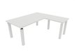 X4 Ensemble de bureau 200x100cm + retour 60x100cm sur pieds blanc / blanc - sur délai