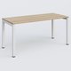 K3 Plateau droit 160x70 pieds fixe. Plateau Chêne naturel et pietement Blanc.