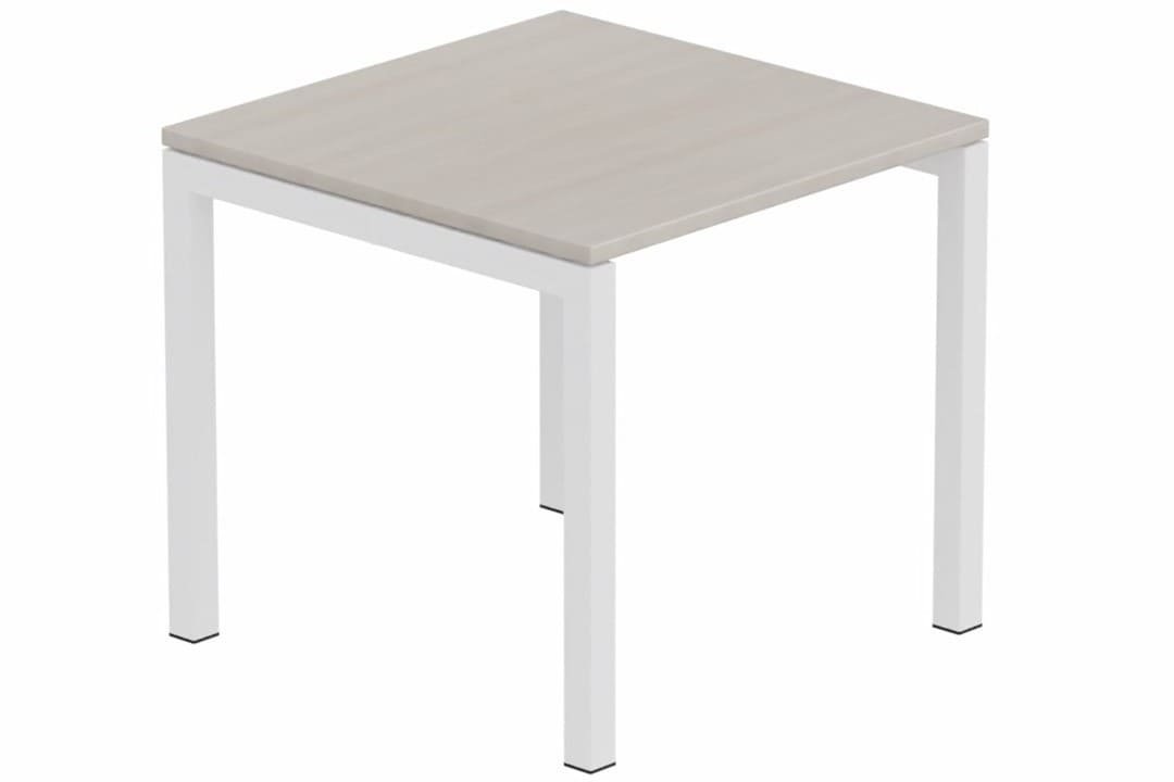 Module composable pied arche L.80xP.80cm, départ, plateau acacia, structure blanc