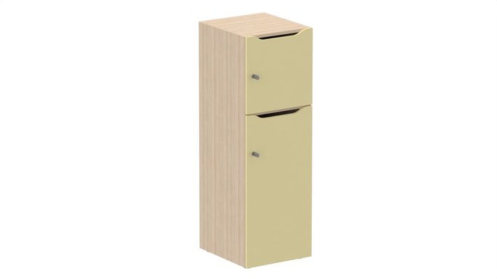 CASIERS - 2 cases - Meuble à cases H.137xL.45xP.50cm - 2 cases : 1 x H86cm (en bas) + 1 x H43cm. portes avec découpe en partie haute. serrure à clé