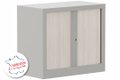 Armoire à rideaux H69.5xL80cm 1 tablette coffre aluminium/rideaux acacia