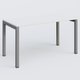 K3 Plateau droit 140x70 pieds fixe. Plateau Blanc et pietement Aluminium.