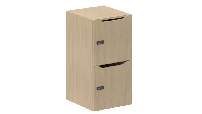 CASIERS - 2 cases - Meuble à cases H.92xL.45xP.50cm - 2 cases H43cm. portes avec découpe en partie haute. serrure à code