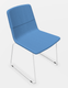 Melody - Chaise pietement Luge Blanc (BL). Tissu Int Synergy Bleu SY63 (S63) - Tissu Ext Synergy Bleu SY63 (S63)