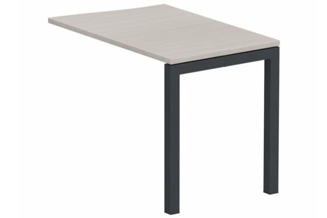 Retour vague à droite 90x60cm sur pied, plateau acacia, structure anthracite