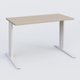 K1 Plateau droit 120x60 pieds fixe. Plateau Acacia et pietement Blanc