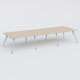 K5 table de reunion 420*145 cm. Plateau Hêtre et pietement Blanc avec base chromé.