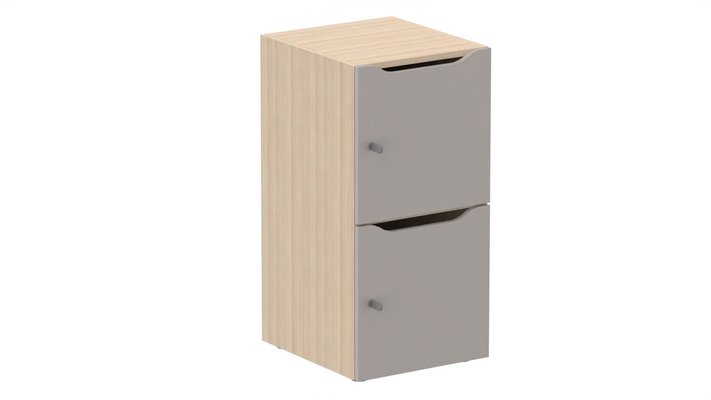 CASIERS - 2 cases - Meuble à cases H.92xL.45xP.50cm - 2 cases H43cm. portes avec découpe en partie haute. serrure à clé