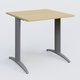 K2 Plateau droit 80x80 pieds fixe. Plateau Chêne clair et pietement Aluminium.