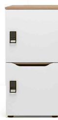 CASIERS - 2 cases - Meuble à cases H.92xL.45xP.50cm - 2 cases H43cm. portes avec découpe en partie haute. serrure à clé