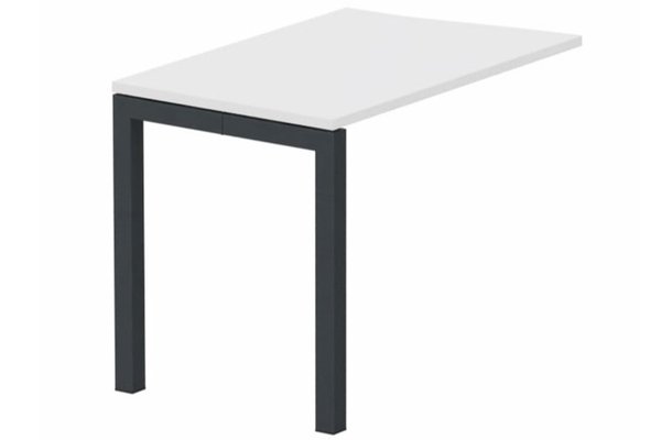 Gamme K3 - Extensions - Plans vagues - Retour vague à gauche 90x60cm sur pied blanc/anthracite - sur délai