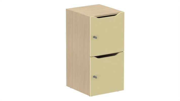 CASIERS - 2 cases - Meuble à cases H.92xL.45xP.50cm - 2 cases H43cm. portes avec découpe en partie haute. serrure à clé