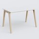 Bureau K9 piètement incliné en bois et plateau 120*80 cm. Plateau Blanc et pietement bois massif de hêtre.