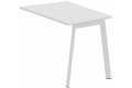 Retour vague à droite 90 x 60 cm sur pied K7, plateau blanc, structure blanc