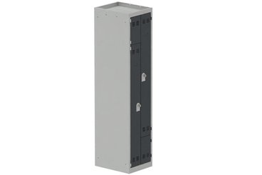 VESTIAIRES GAIN DE PLACE - 1 Colonne - Vestiaire gain de place, 1 colonne (fermeture cadenas) coffre gris clair/portes anthracite