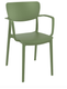 CLYDE-Fauteuil en polypropylène renforcè fibre de verre-Finition vert olive