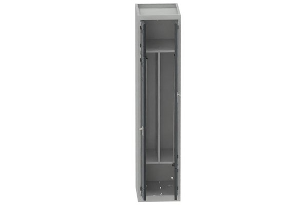 VESTIAIRES GAIN DE PLACE - 1 Colonne - Vestiaire gain de place, 1 colonne (fermeture cadenas) coffre gris clair/portes anthracite