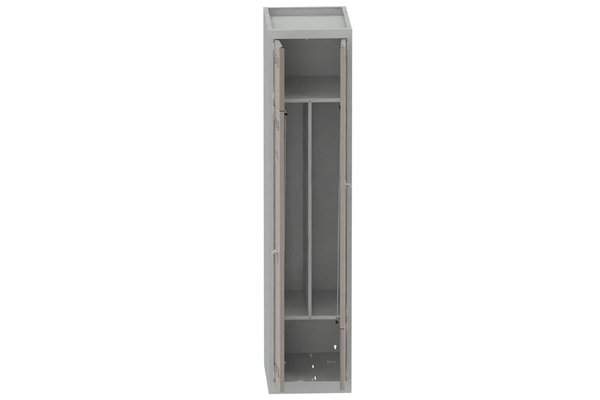 [Pas de famille] - [Pas de sous famille] - Vestiaire gain de place 1 colonne (fermeture cadenas) H,180xL,40xP,50cm coffre gris clair/portes basalte