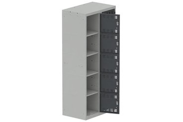 VESTIAIRES MULTICASES - 2 Colonnes - Vestiaire multicases, 2 colonnes L.80cm/10 cases, coffre gris clair/portes anthracite