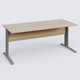 K1 Plateau droit 180x80 avec voile de fond bois. Plateau Acacia et pietement Aluminium
