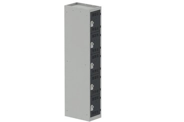 VESTIAIRES MULTICASES - 1 Colonne - Vestiaire multicases, 1 colonne L.30cm/5 cases, coffre gris clair/portes anthracite