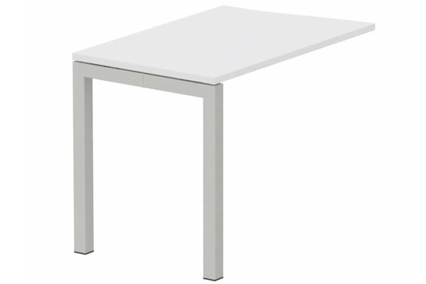 Gamme K3 - Extensions - Plans vagues - Retour vague à gauche 90x60cm sur pied blanc/aluminium - sur délai