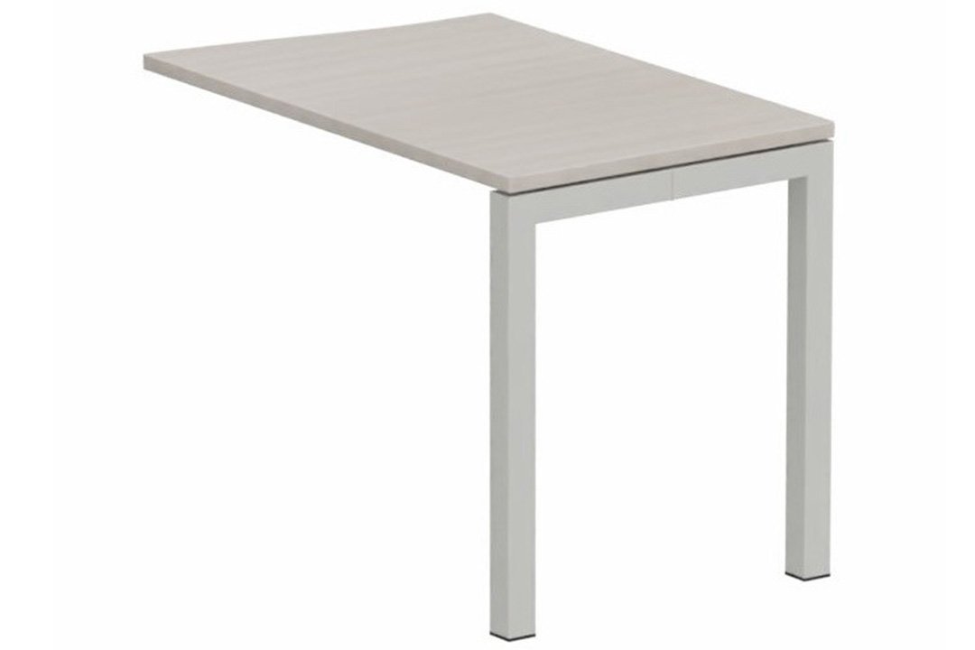 Retour vague à droite 90x60cm sur pied, plateau acacia, structure aluminium