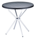 MAJORQUE-Table plateau diamètre 80 cm en polypropylène recyclable , pieds 25 mm en aluminium anodisé -Finition plateau noir