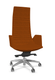 KI fauteuil manager haut dossier avec accotoirs tapissés. piétement 5 branches en aluminium poli