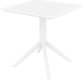 SEVILLE-Table en rèsine, cadre métallique -70x70cm-Finition:plateau Blanc/piètement Blanc(BLBL)