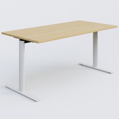 PURE - TABLES ABATTANTES - Module droit gamme Pure 160-80 cm. Plateau Chêne clair et pietement Blanc.