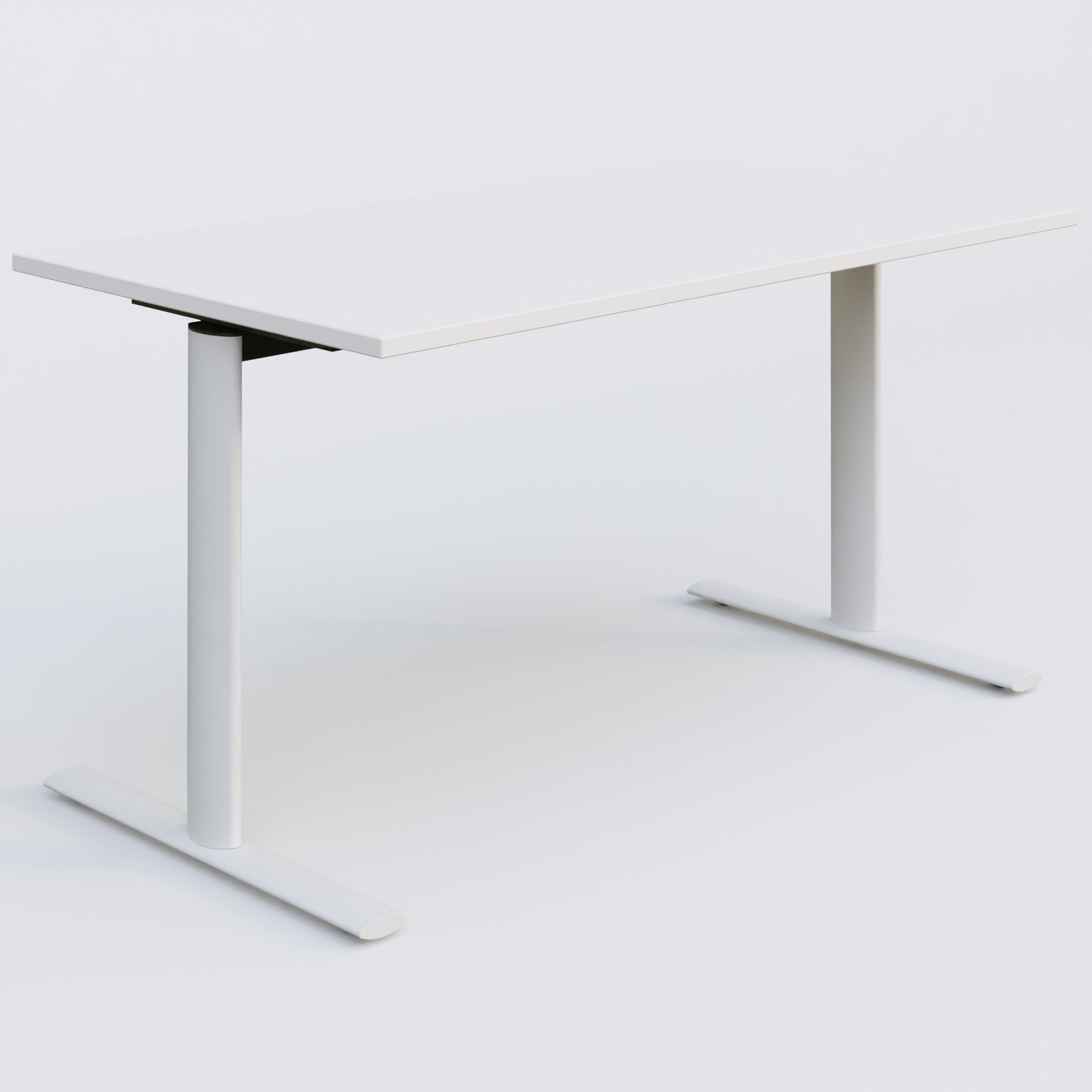 Module droit gamme Pure 140-80 cm. Plateau Blanc et pietement Blanc.