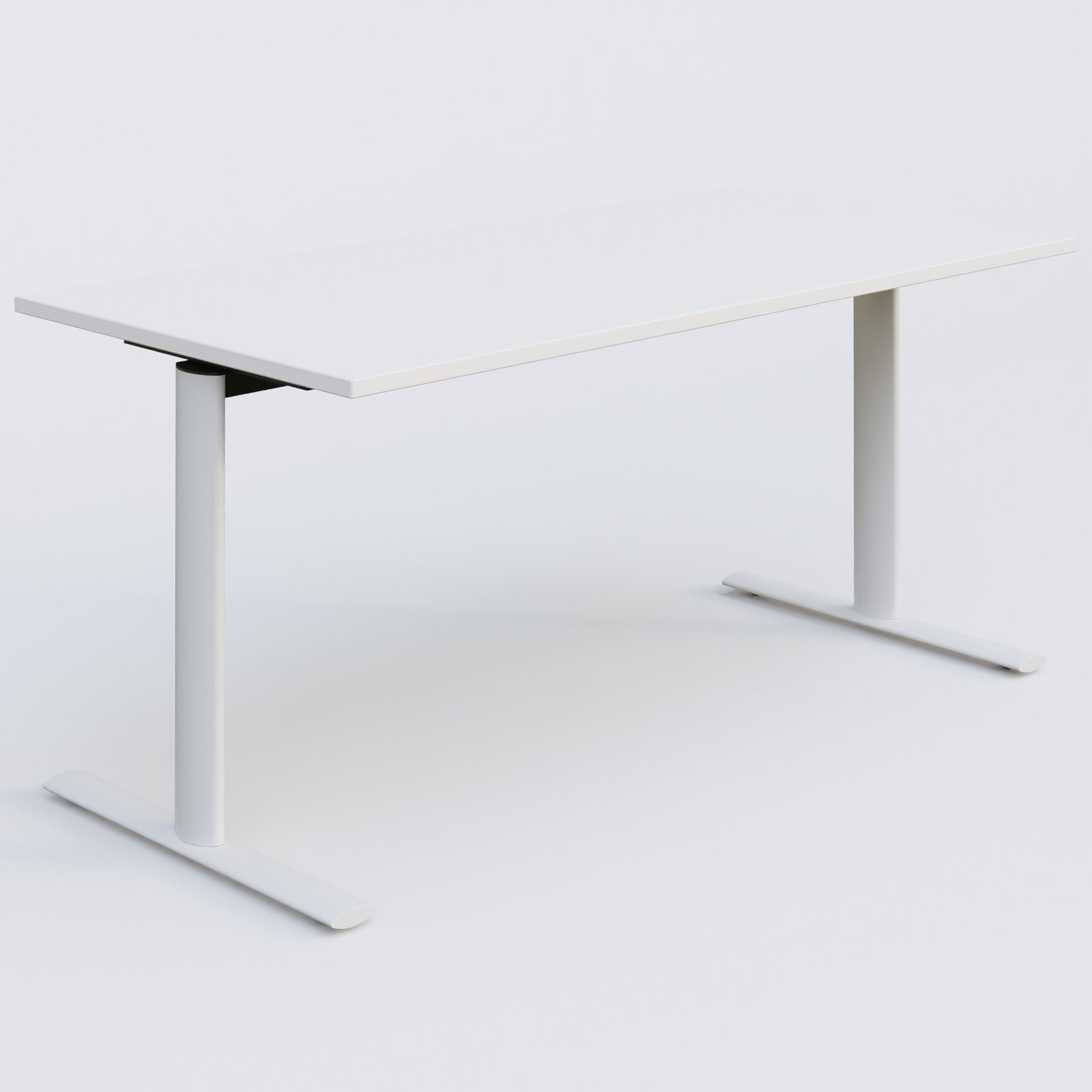 Module droit gamme Pure 160-80 cm. Plateau Blanc et pietement Blanc.