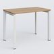 K7 plan droit 100*60 sur pieds fixe. Plateau Noyer et pietement Blanc