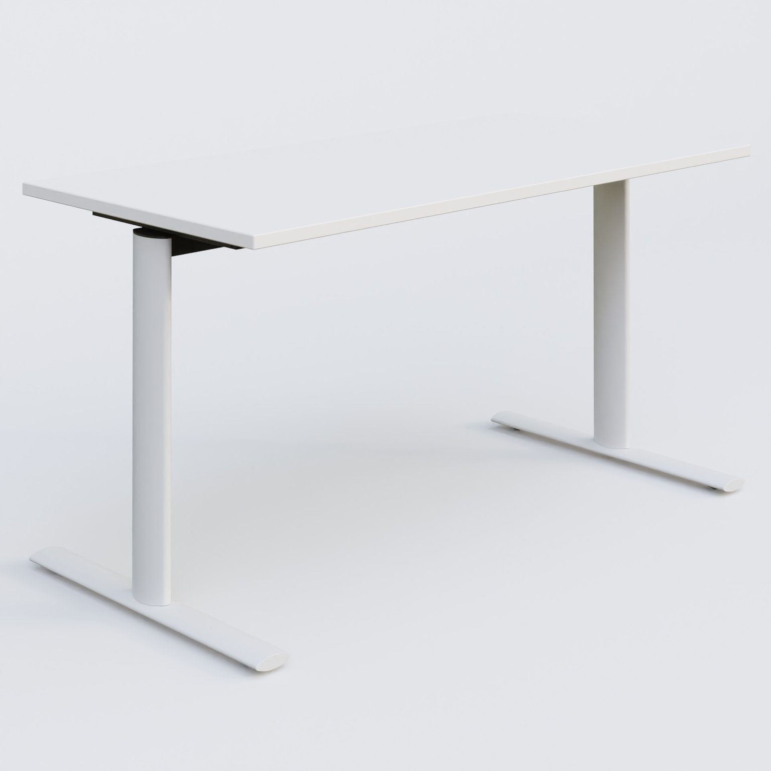 Module droit gamme Pure 140-70 cm. Plateau Blanc et pietement Blanc.