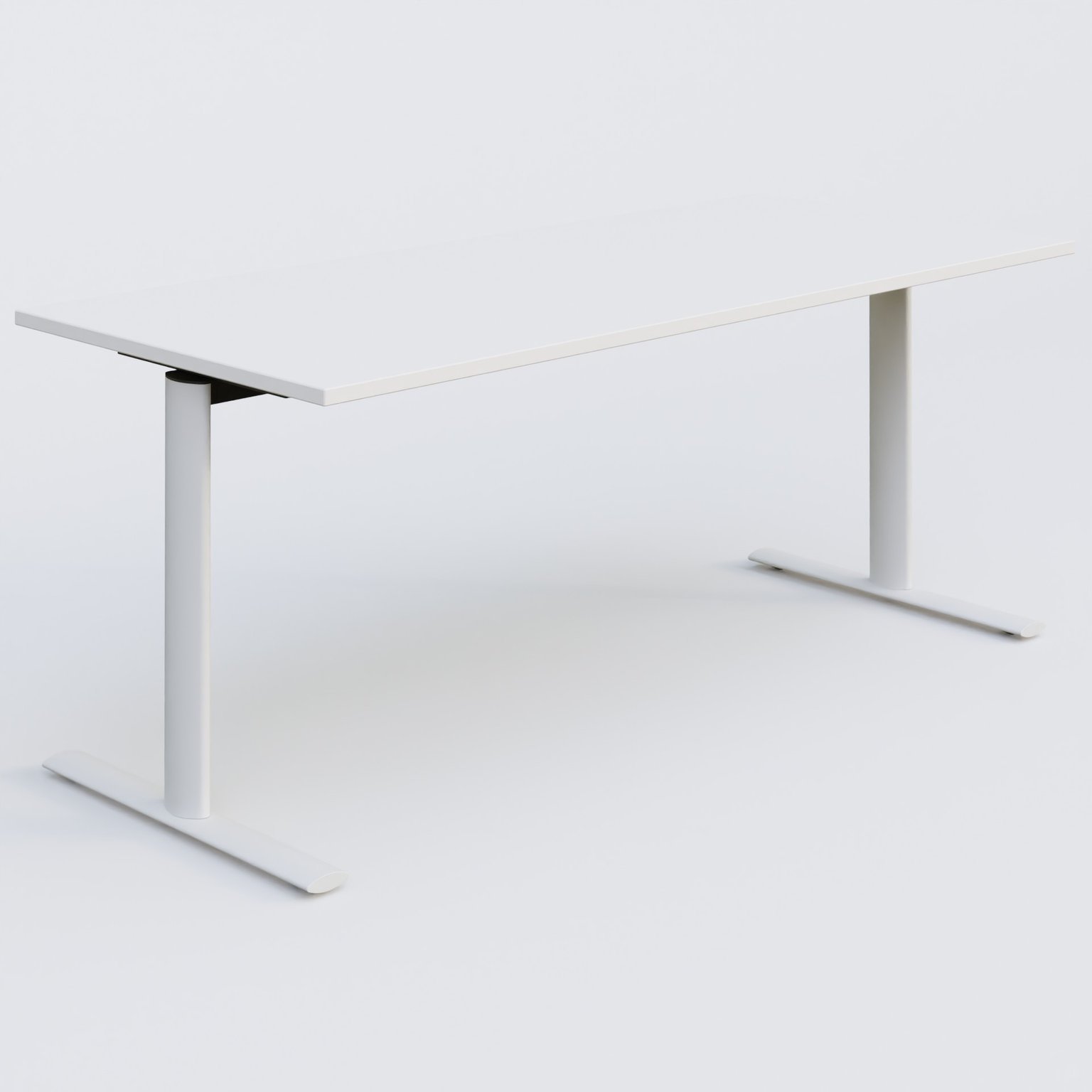 Module droit gamme Pure 180-80 cm. Plateau Blanc et pietement Blanc.