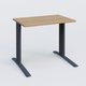 K1 Plateau droit 80x60 pieds fixe. Plateau Noyer et pietement Anthracite