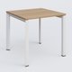 K7 plan droit 80*80 sur pieds fixe. Plateau Noyer et pietement Blanc