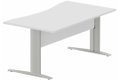 Plan vague symétrique, VDF Bois, 160x90x80cm blanc/aluminium - sur délai