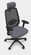 Fauteuil de Travail ERGOVIE avec tétiere réglable,Haut dossier avec support lombaire luxe réglable en hauteur, assise réglable en profondeur, mécanisque synchrone,assise régable en profondeur avec accotoirs 4D resille Noir et tissu Gris