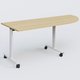 Module d'angle 90° pour table abattante gamme Design 200-80 cm à droite. Plateau Chêne clair et pietement Blanc.