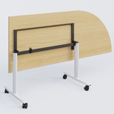 TABLES ABATTANTES - Module d'angle 90° - Module d'angle 90° pour table abattante gamme Design 200-80 cm à droite. Plateau Chêne clair et pietement Blanc.