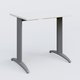 K2 Plateau droit 80x60 pieds fixe. Plateau Blanc et pietement Aluminium.