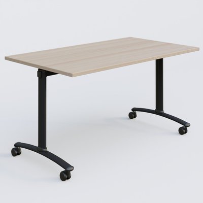 TABLES ABATTANTES - L.140xP.80 cm - Table abattante gamme Arca 140-80 cm. Plateau Acacia et pietement Noir.