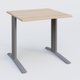 K1 Plateau droit 80x80 pieds fixe. Plateau Hêtre et pietement Aluminium