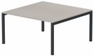 K3 plan carré 165x165cm, plateau acacia, structure anthracite