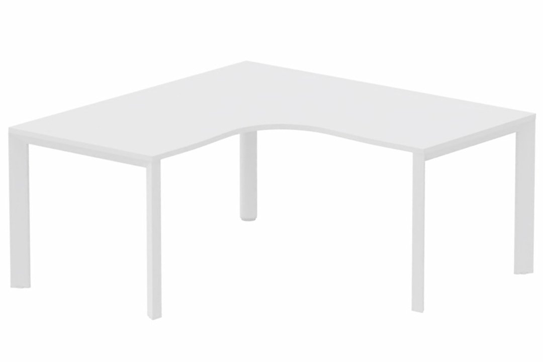 Plan Compact 90° symétrique 160x160/80cm structure pied d'angle blanc/blanc - sur délai - sur délai